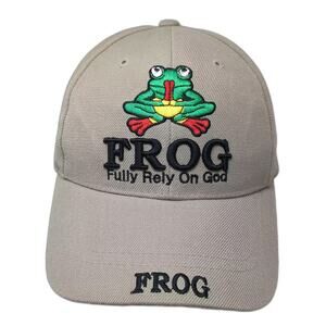 Santo Cap Baseball Beige Green OS FROG Fully Rely On God Jesus Strapback Hat